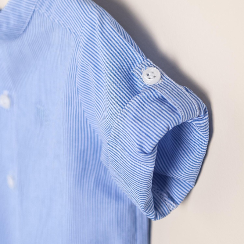 body camisa con cuello mao rayado agus