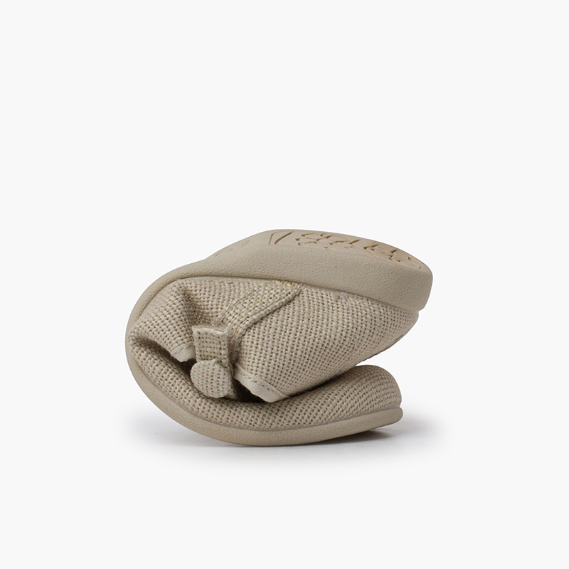 merceditas lino tira adherente boton taupe