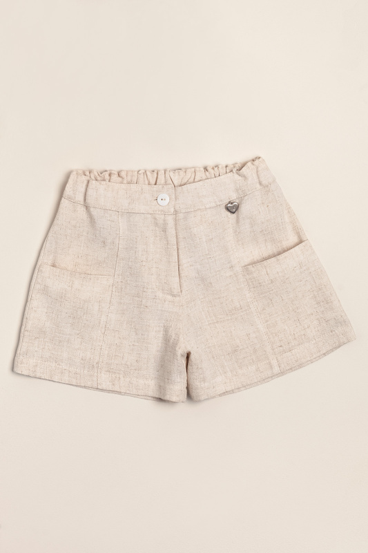 short de lino rustico claire