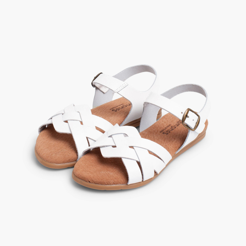 sandalia cuña pequeña gel blanco