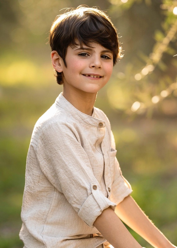 camisa de gasa manga beige