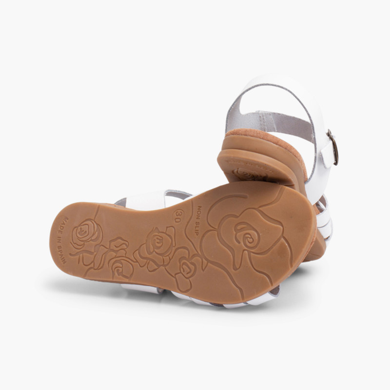 sandalia cuña pequeña gel blanco