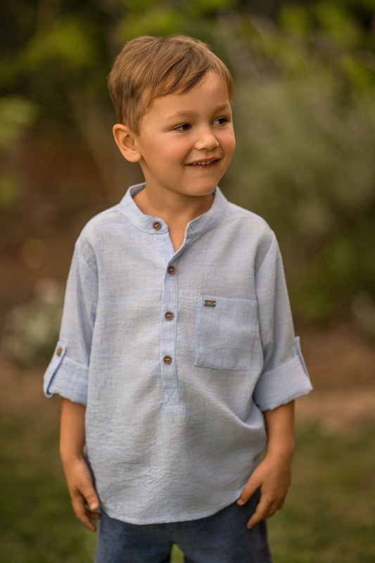 camisa de gasa manga larga cel