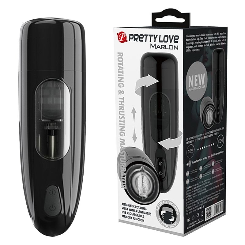 MASTURBADOR LINTERNA GIRATORIA RECARGABLE - MARLON - PRETTY LOVE