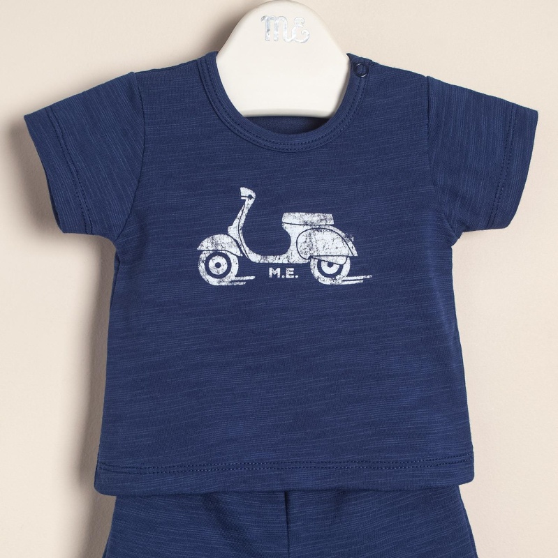 conjunto estampado vespa azul