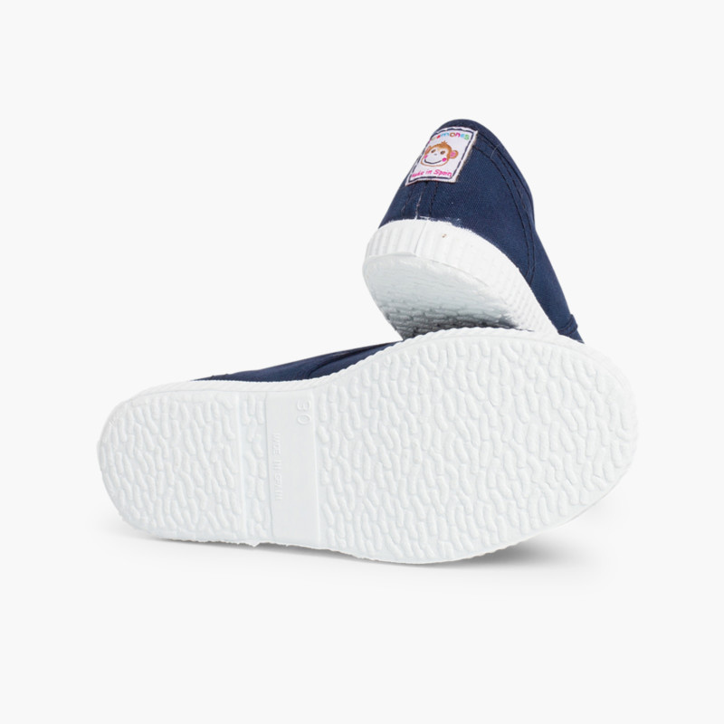 zapatillas lona punta goma azul marino