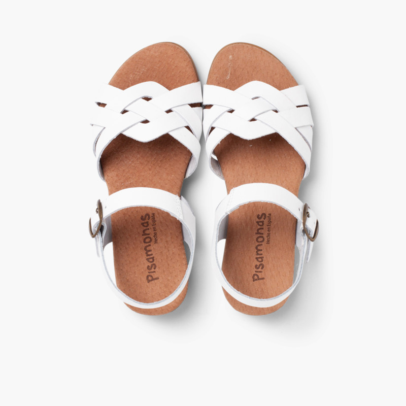 sandalia cuña pequeña gel blanco