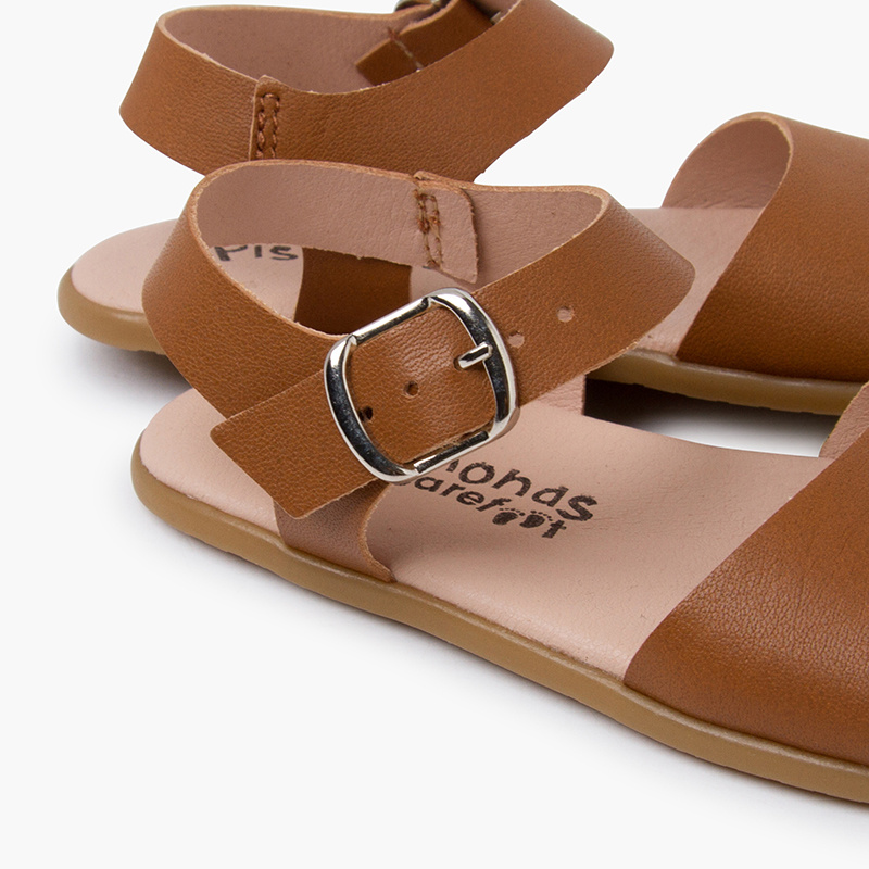 sandalias barefoot hebilla cuero