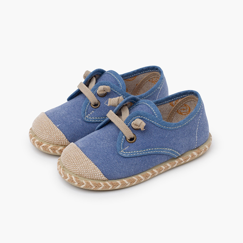 blucher niño yute azul jeans