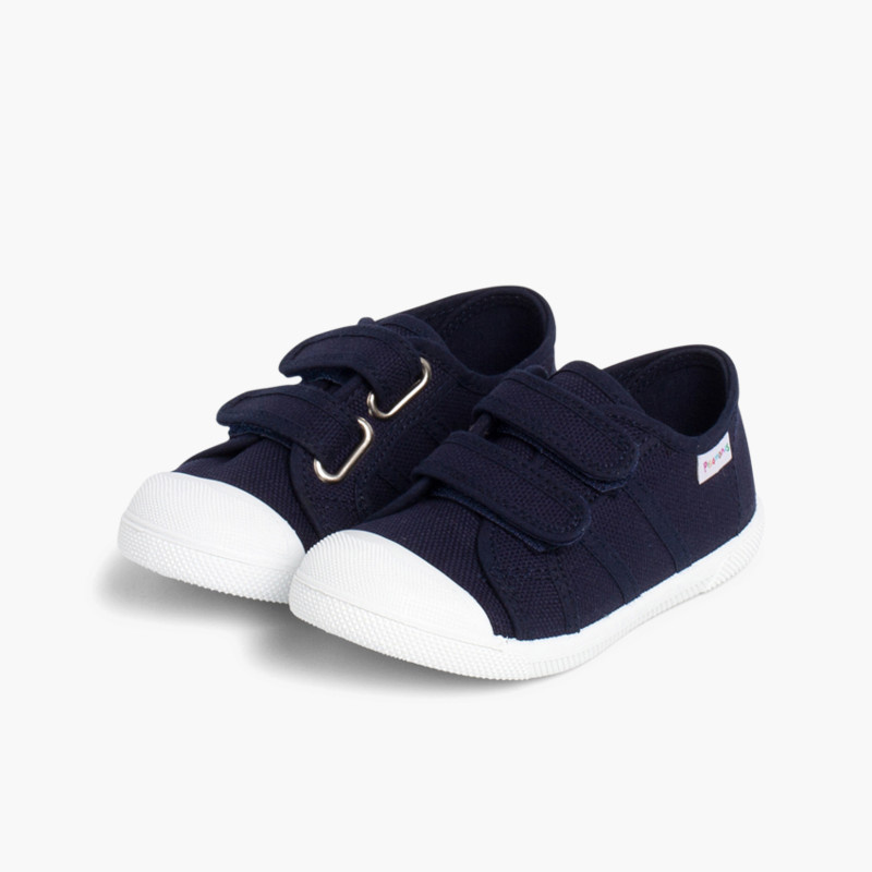 zapatillas niños lona cinta adhesiva azul marino