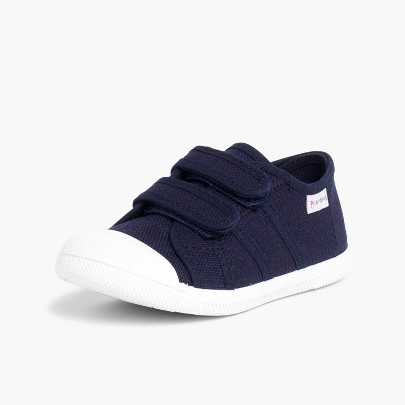 zapatillas niños lona cinta adhesiva azul marino