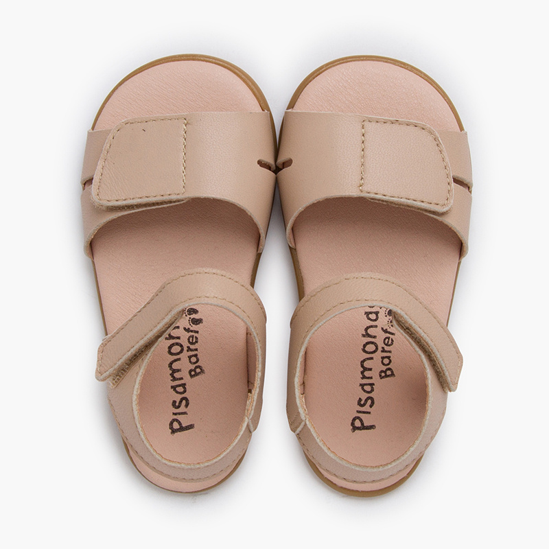 sandalias barefoot piel adherente beige