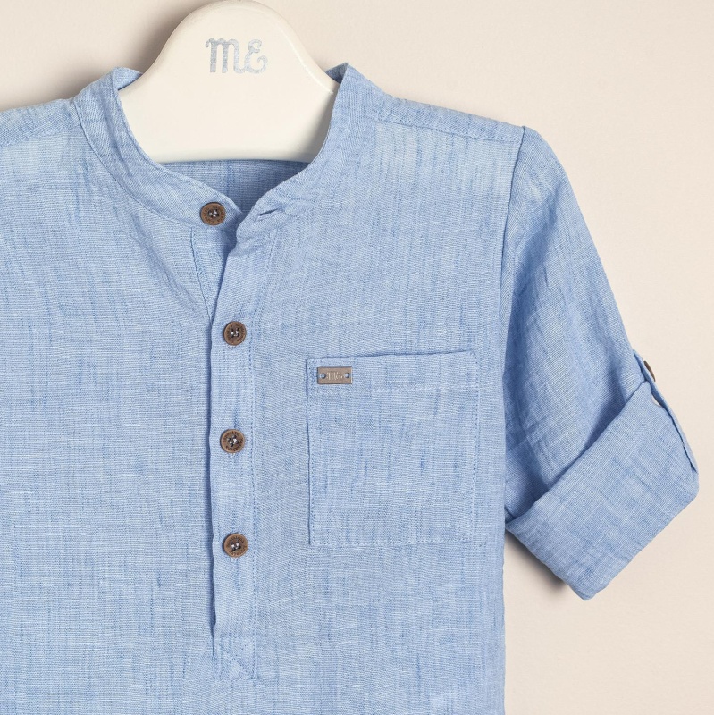 camisa de gasa manga larga cel