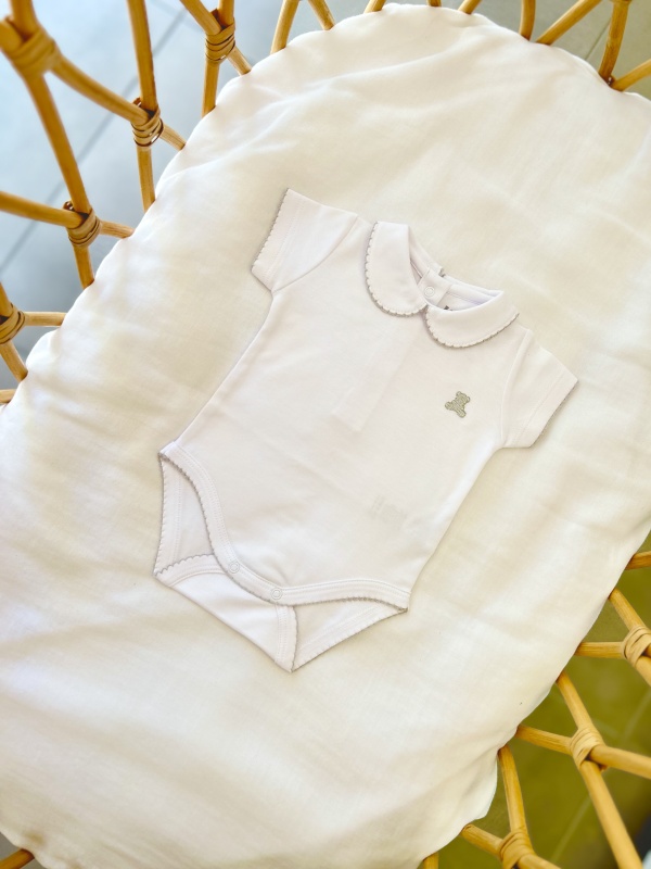 body pima cuello bebe mc bl/gris