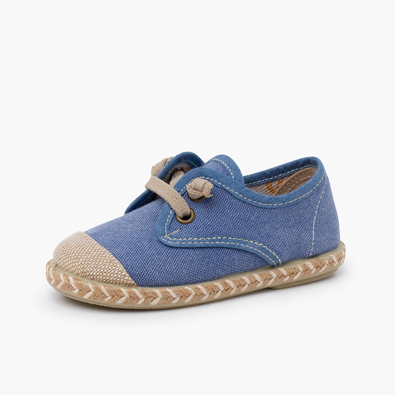 blucher niño yute azul jeans