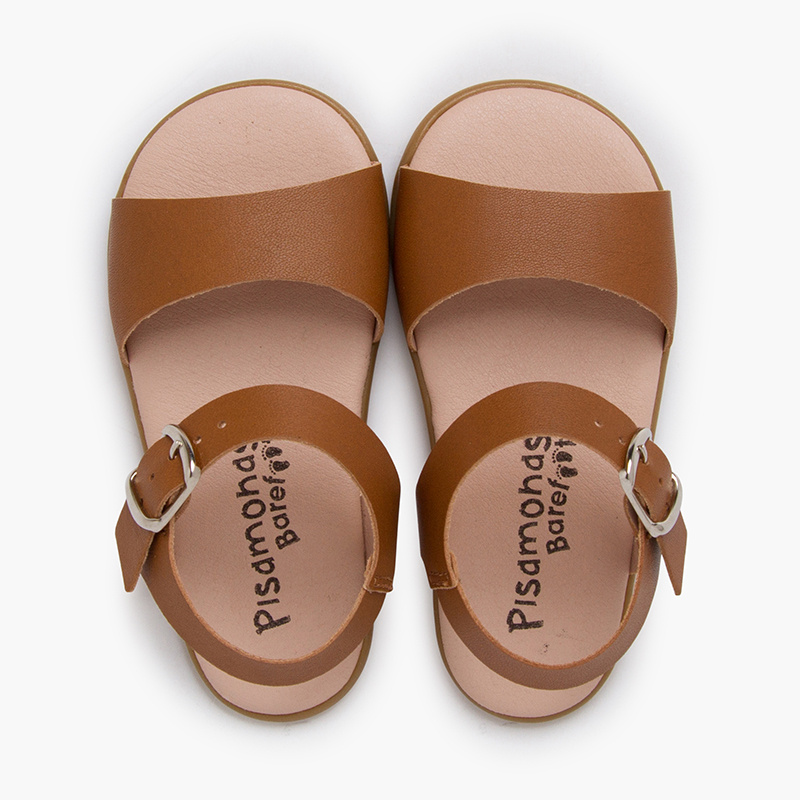 sandalias barefoot hebilla cuero