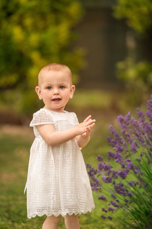 vestido en tejido calado con flores jazmin