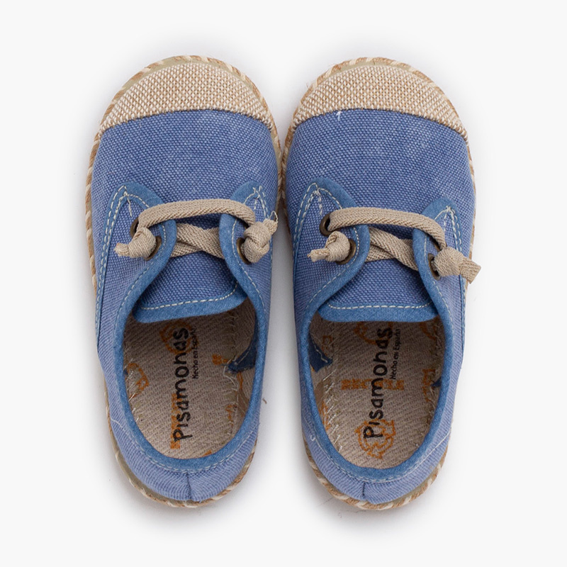 blucher niño yute azul jeans