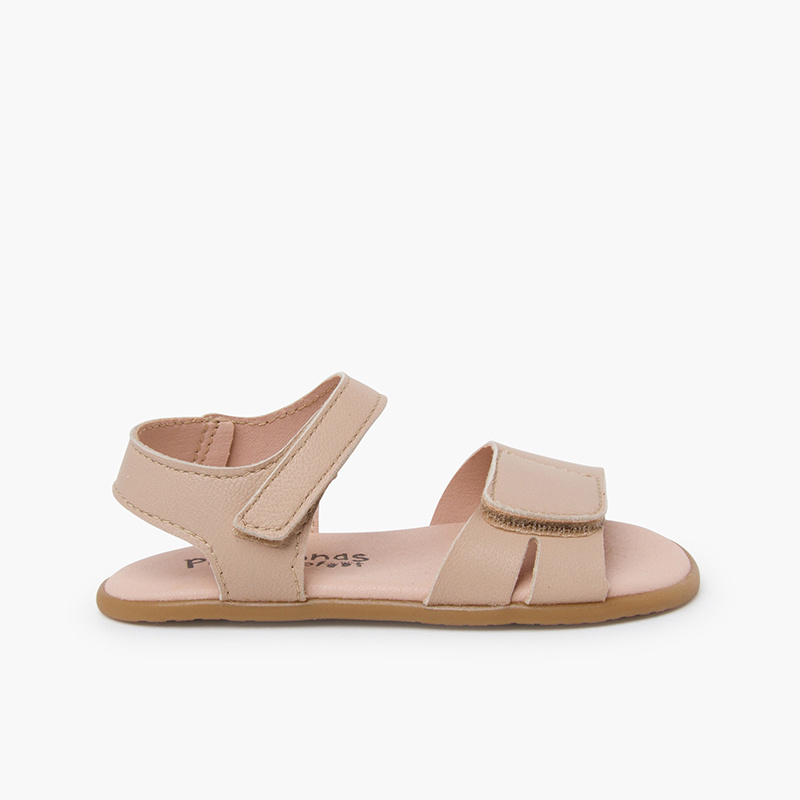 sandalias barefoot piel adherente beige