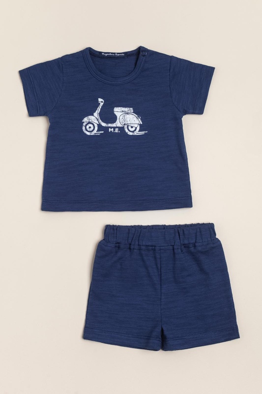 conjunto estampado vespa azul