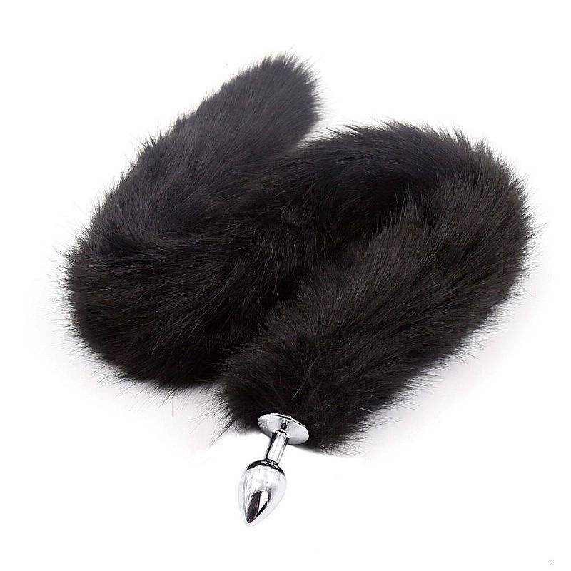 PLUG ANAL COLA DE ZORRO - NEGRO 80CM TAMAÑO P - SI