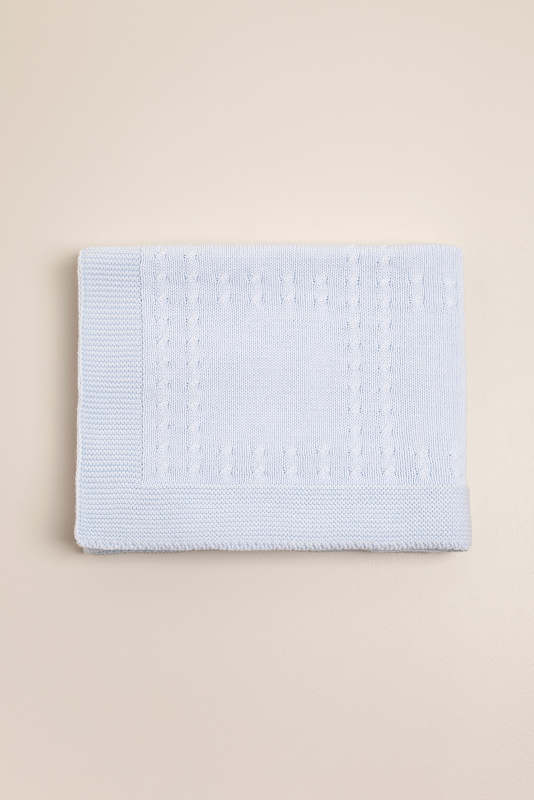 manta de alg con trenzas celeste