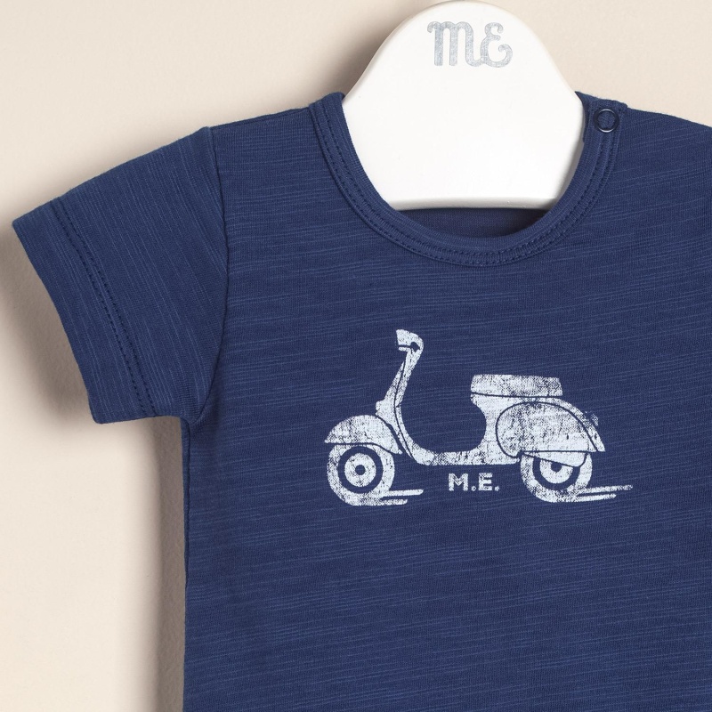 body de alg estampado vespa azul