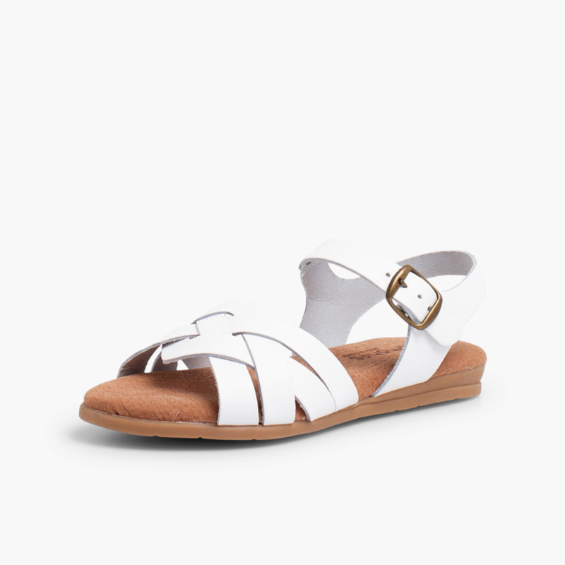 sandalia cuña pequeña gel blanco