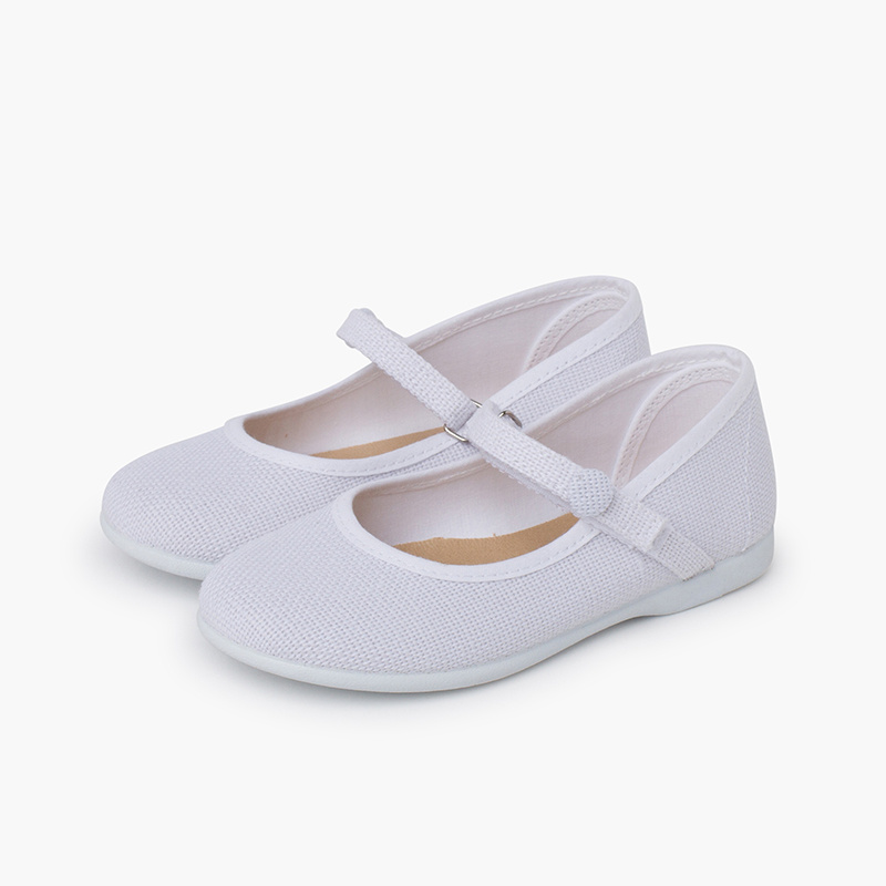 merceditas lino tira adherente blanco