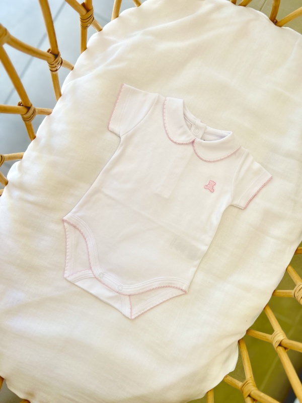 body pima cuello bebe mc bl/ro