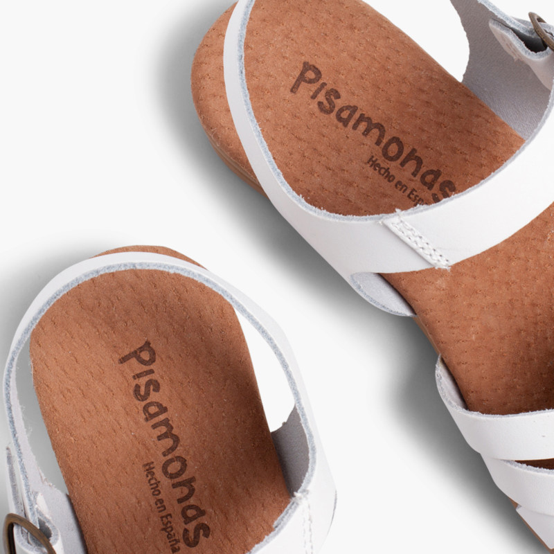 sandalia cuña pequeña gel blanco