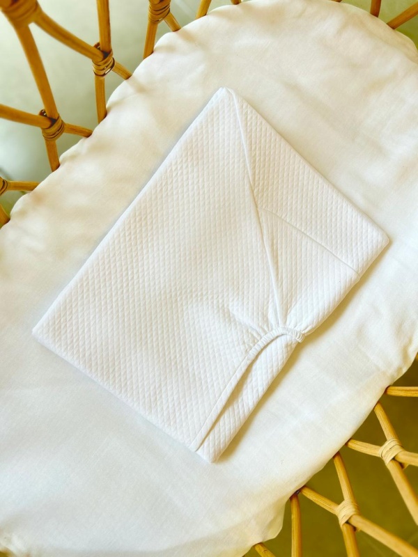 sabana cunita basica matelasse blanco 80x50x8