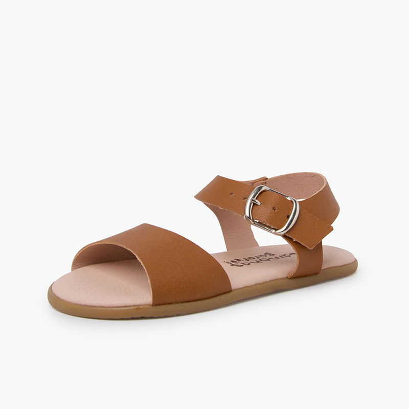 sandalias barefoot hebilla cuero