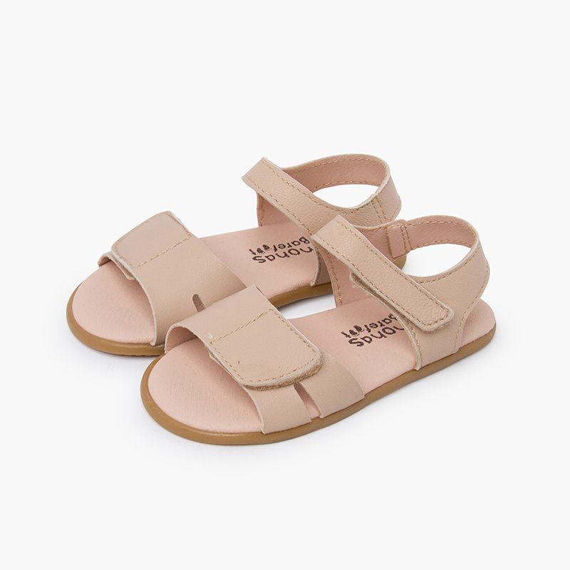 sandalias barefoot piel adherente beige
