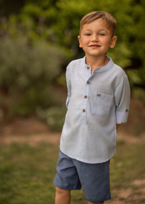 camisa de gasa manga larga cel