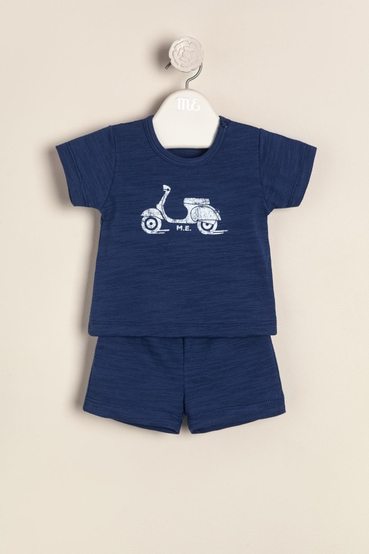 conjunto estampado vespa azul