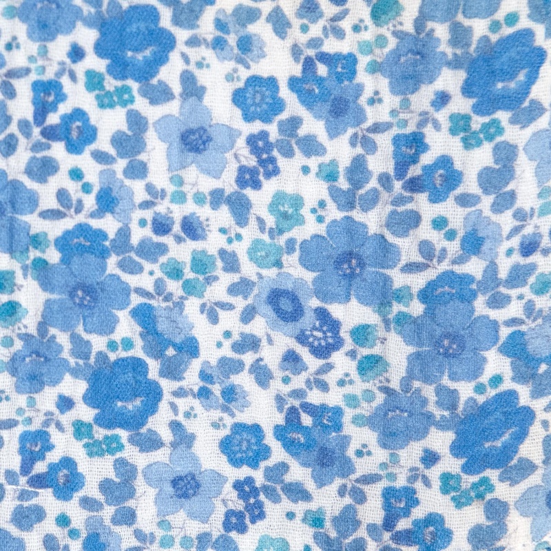 batita de gasa estampada liberty garden blue