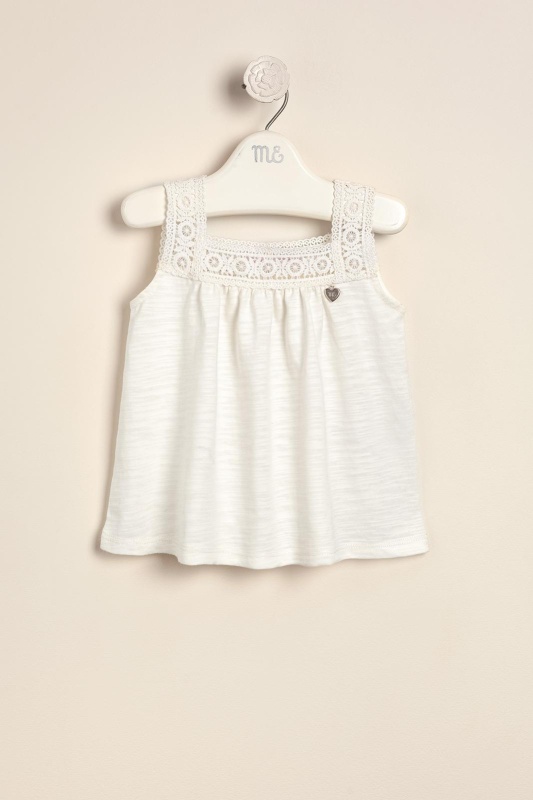 remera sin mangas con guipure de alg