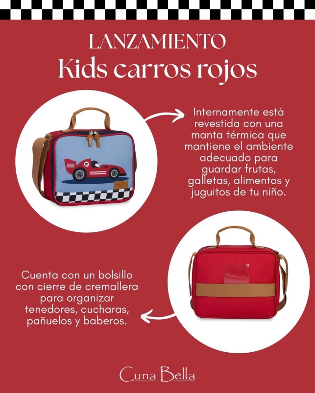 lonchera kids carros rojo