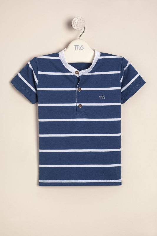 remera rayada con cuello mao mati
