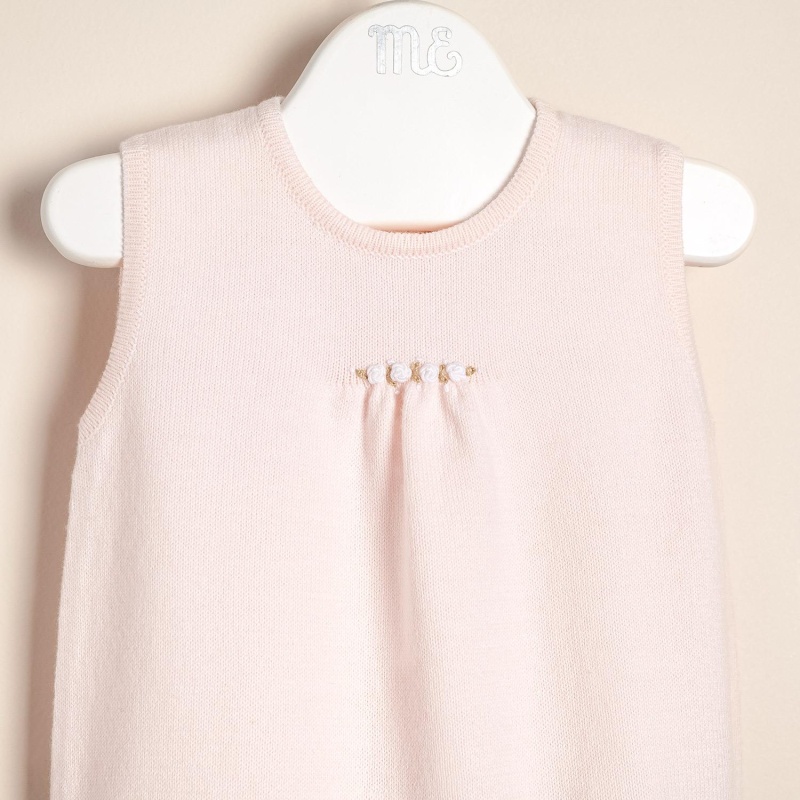 enterito bordado a mano con detalle juillet rosa