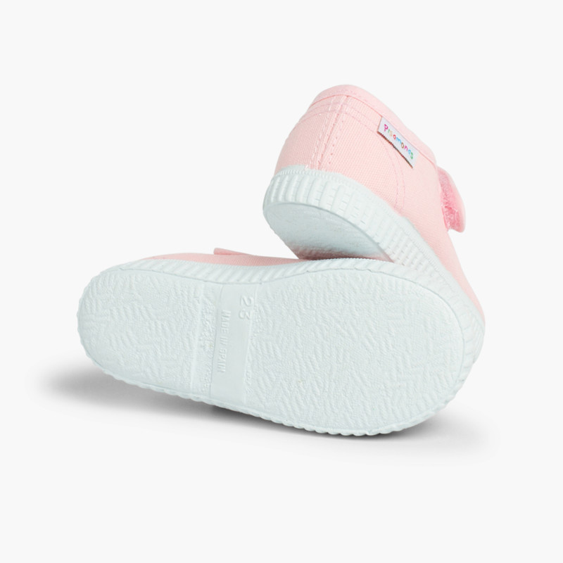 mercedita niña velcro zapatilla rosa