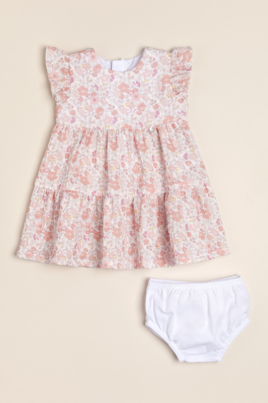 vestido de gasa doble estamp liberty rose