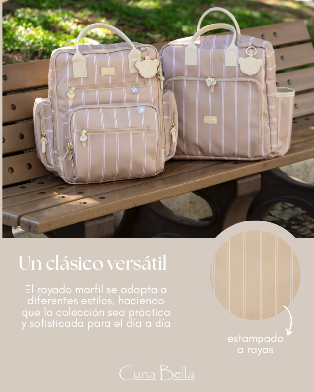 mochila vintage bear beige