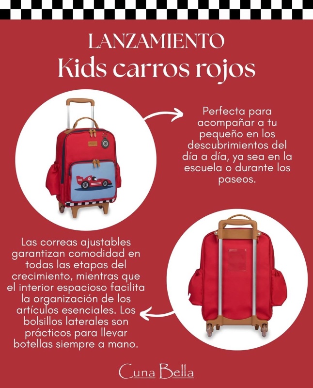 carry on kids carros rojo