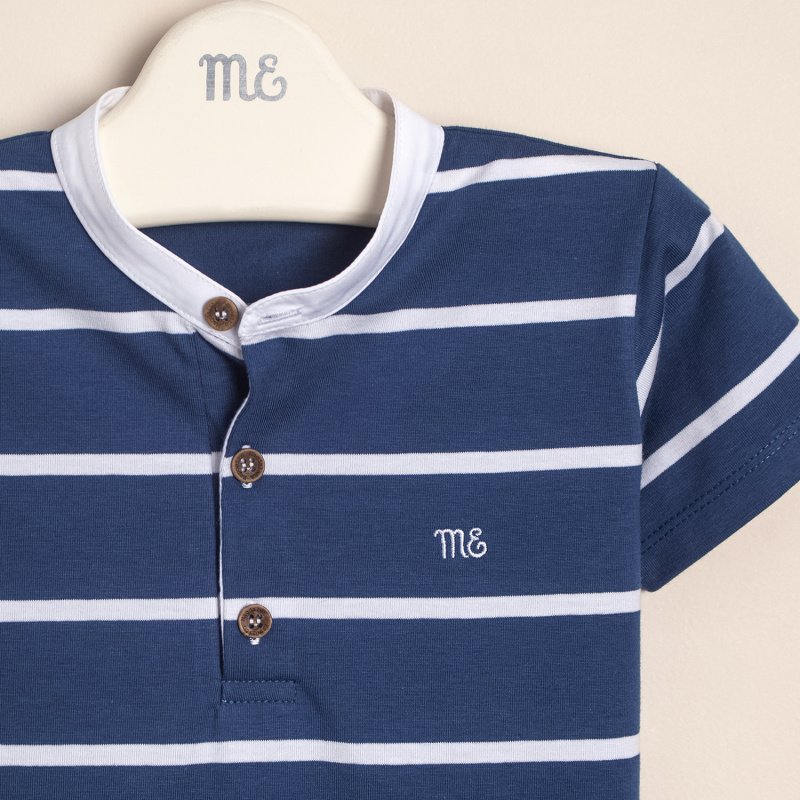 remera rayada con cuello mao mati