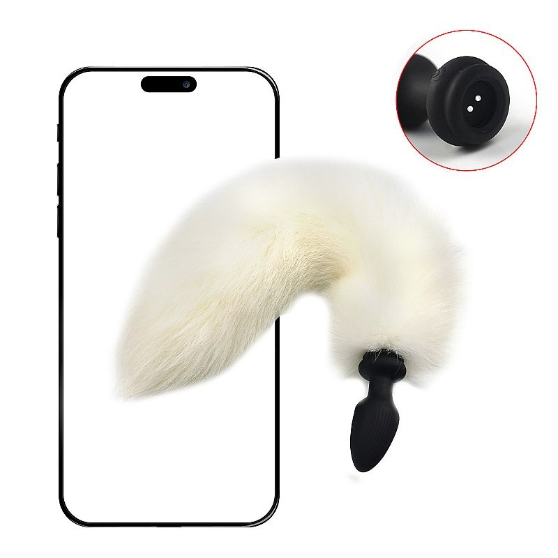 PLUG ANAL COLA DE ZORRO CON APP Y MOVIMIENTO DE ROTACION - 40CM -SI