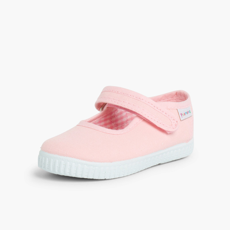 mercedita niña velcro zapatilla rosa