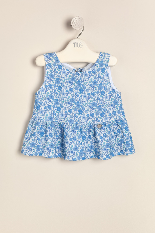 batita de gasa estampada liberty garden blue