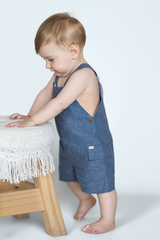 jardinero de lino con bolsillo martino